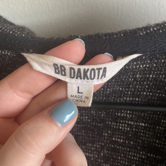 BB Dakota Marled Hooded Cardigan Sweater Sz Large - Picture 3 of 6